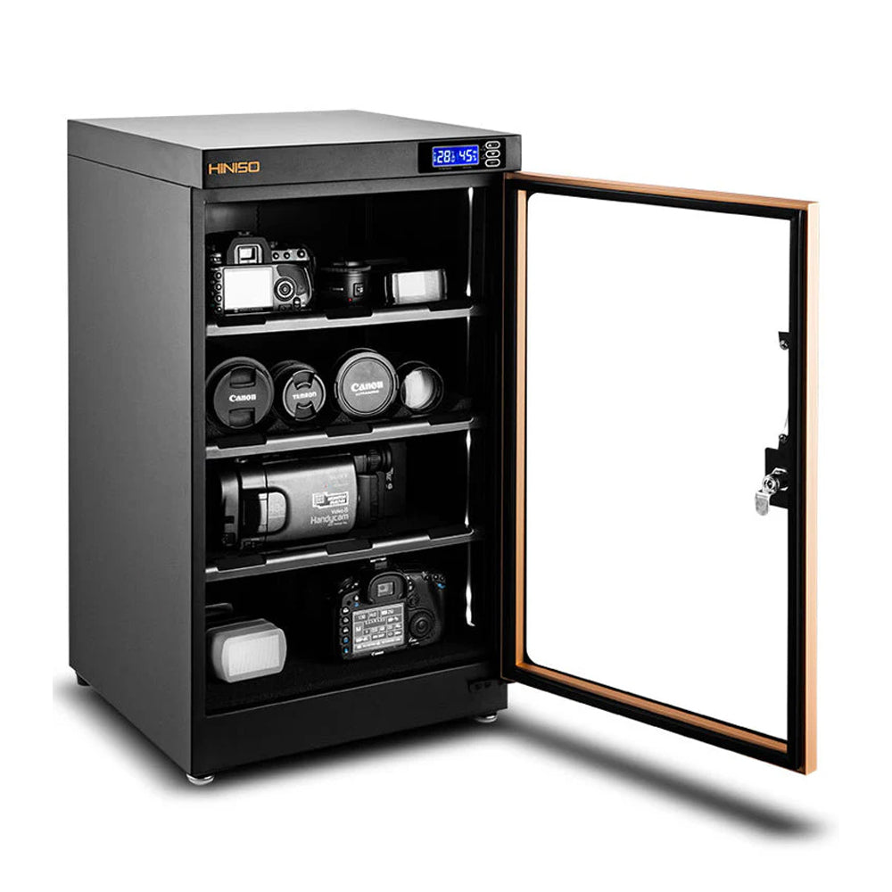 Hiniso DS-90S 90L LED Digital Dry Cabinet Camera Lens Auto Humidity Control Storage Box | Black
