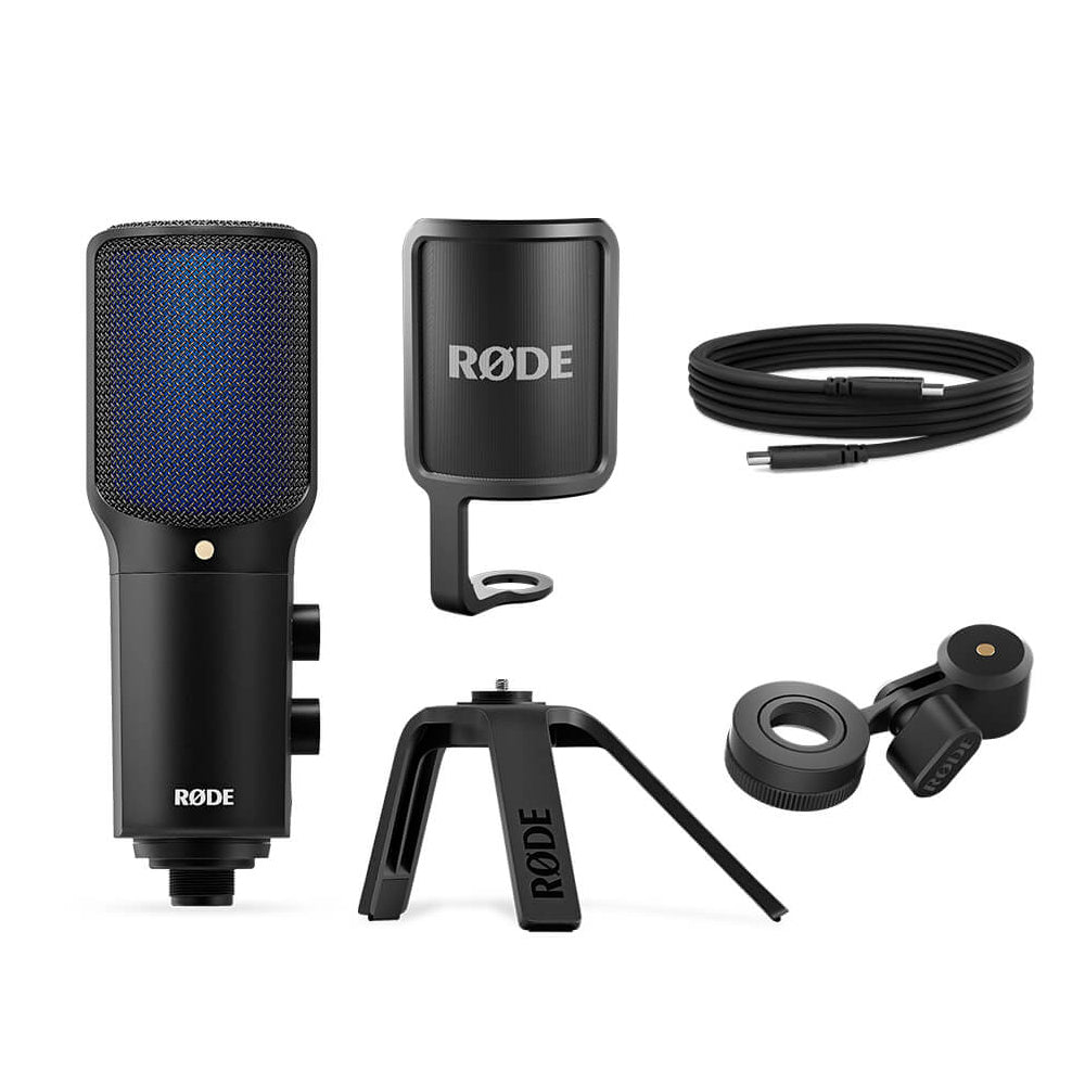 [CLEARANCE] RODE NTUSB+ Cardioid Condenser USB Type-C Microphone with On-Board Controls, Internal DSP by APHEX and Revolution Preamp for Podcasting, Live Streaming, Voice Over and Audio Recording