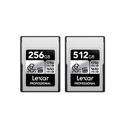 Lexar Professional SILVER CFexpress 4.0 Type A Memory Card, 1750MB/s Read, 1650MB/s Write, VPG200 | 256GB / 512GB