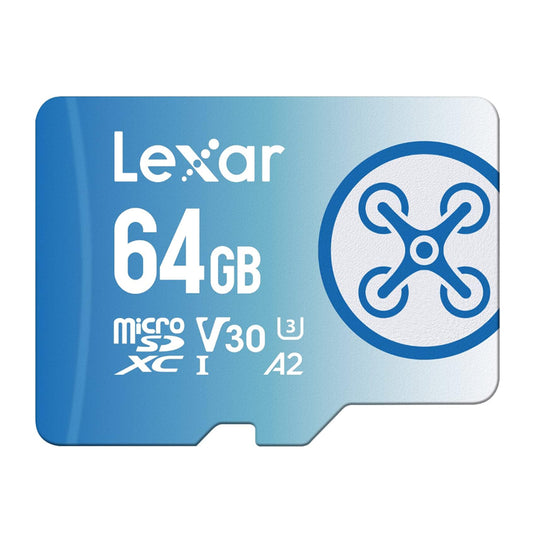 Lexar Professional 64GB LFY Series MicroSDXC UHS-I V30 A2 U3 Class 10 Micro SD Card with 4K UHD Video Recording, Max 160MB/s Read, 90MB/s Write Speeds for Drone Cameras and Other Devices