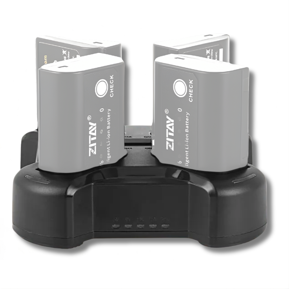 ZITAY DMW-BLK22 Fast 4-Channel Battery Charger for Panasonic DMW-BLK22 Batteries with LED