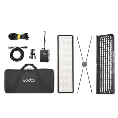 Godox FL100R | FL200R | FL200SR K1 Full RGB LED Light Mat with 1800~10000K CCT, Onboard DMX / RDM, App Control and NFC, V-Mount Battery Power, Foldable with Ring & Velcro Design for Studio and Content Creation and Video Production