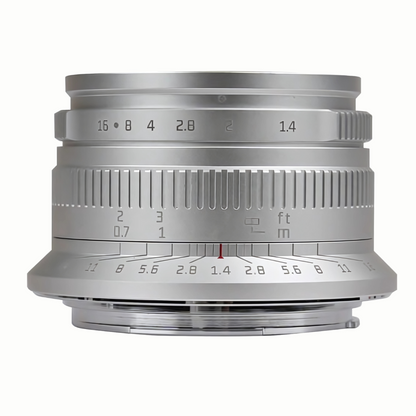 7Artisans 35mm F/1.4 APS-C Format Canon RF Mount Compact Portrait Prime Lens MF Manual Focus for Mirrorless Cameras | Silver, Black