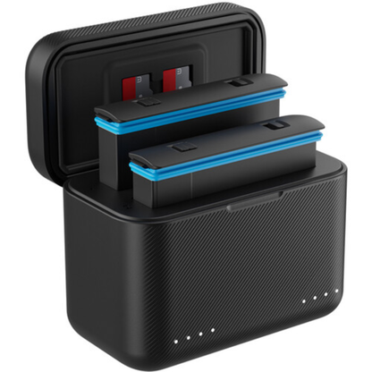TELESIN Insta360 X3 Dual Bay Battery Charging Box Case USB-C for Action Camera MicroSD Card Slots