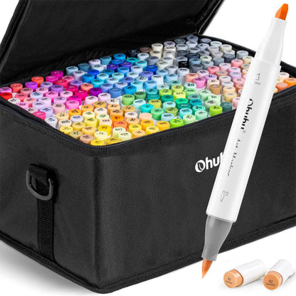 Ohuhu Honolulu Series Alcohol-Based 216 + 1 Vibrant Colors with Colorless Blender