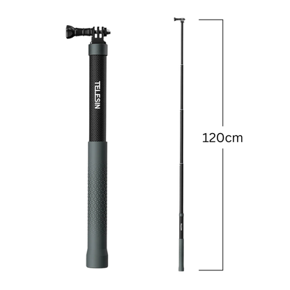 TELESIN Carbon Fiber 300cm Selfie Stick for Action Cameras
