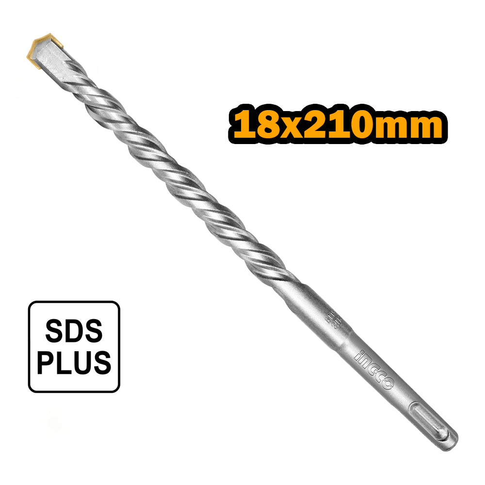 INGCO SDS PLUS Masonry Hammer Drill Bits Single Flute 160mm (6mm, 8mm, 12mm, 14mm, 16mm, 18mm) (Sold per piece) for Heavy-Duty Drilling Applications