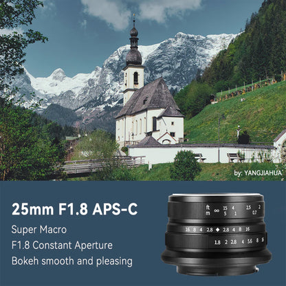 7Artisans 25mm F/1.8 APS-C Format M43 Micro Four Thirds Mount Compact Portrait Prime Lens MF Manual Focus for Mirrorless Cameras | Black Silver