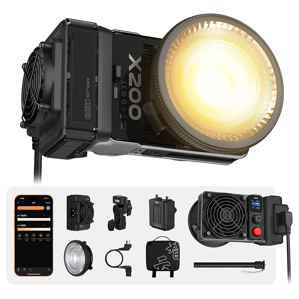 ZHIYUN Molus X200 200W Portable Bi-Color / RGB COB LED Video Light