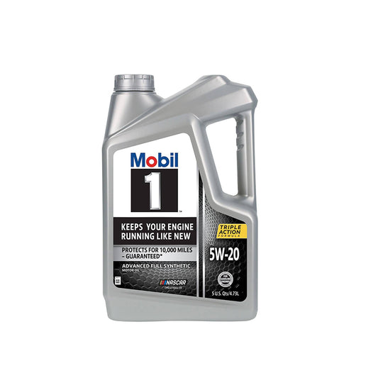 Mobil 1 5W-20 Advanced Fully Synthetic Motor Oil for Engines 10000 Miles with Triple Action (5 Quarts/4.73 Liters)