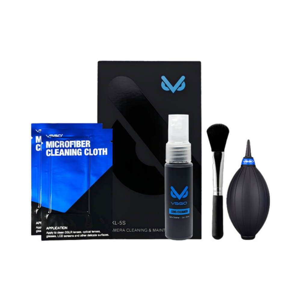 VSGO Camera Cleaning Kit for Lenses & Sensors with Air Blower, Brush & Microfiber Cloth