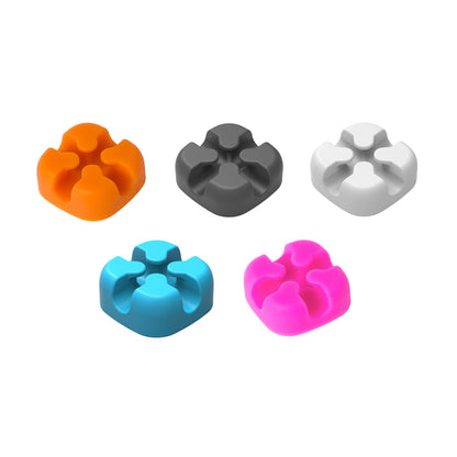 [CLEARANCE] ORICO CBSX-5 Desktop Cable Mager Organizer with 5 Singular Ports and High Strength Double-Sided Adhesive Tape for Max 5mm Diameter Cords | Black Blue Grey Orange Pink