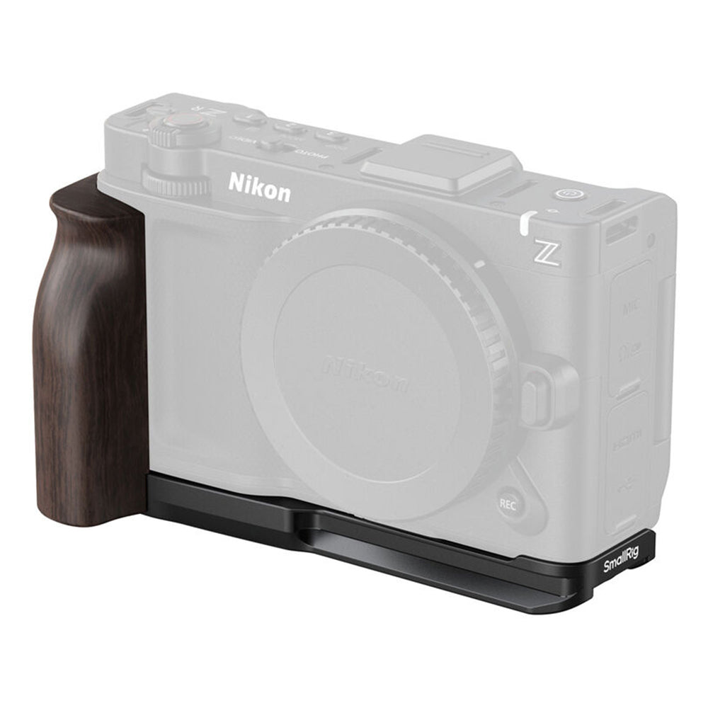 SmallRig Half Camera Cage & L-Shaped Mount Plate with Wooden Handle for Nikon ZR | 5905 / 5906