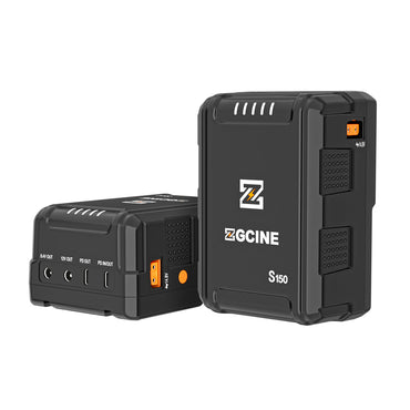 ZGCINE ZG-S150 133Wh / ZG-S95 95Wh V-Mount Battery with Dual USB-C PD Ports 100W Fast Charging, 2 D-Tap and Barrel DC Outputs, 5-Level LED Indicator, Compact Power Hub for Mobile Phones, Cameras, LED Lights, Monitors and Video Production