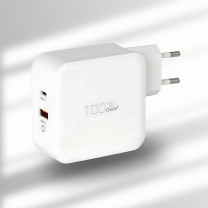 ZGCINE C65 65W / C100 100W USB-C PD Dual-Port Travel Adapter with GaN+ Fast Charging USB PD Ports, Foldable Prongs for Smartphones, Tablet, Laptop & Profesional Equipments