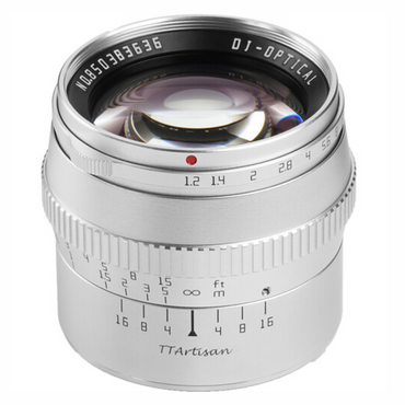 TTArtisan 50mm F/1.2 APS-C Format FUJIFILM X Mount Portrait Prime Lens Large Aperture Sonr Optic with Full Metal Body, MF Manual Focus, 19.2" Focus Distance, Clicked Aperture Ring for Smooth Bokeh & Low Light Photography | Black, Silver