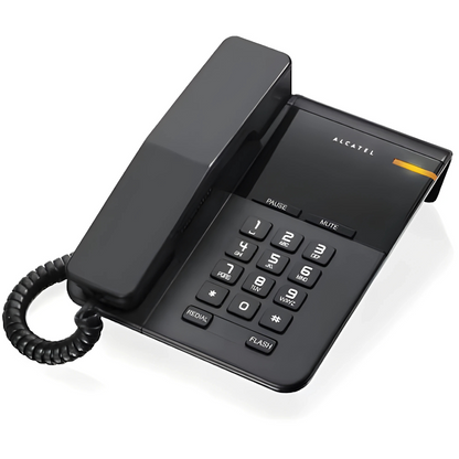 Alcatel T22 Home Corded Landline Phone with Automatic Redial Key, Visual Ringer LED Indicator, Ring Volume Control, Adjustable Dialing, Mute/Flash Function, Desk & Wall Mounted - Black