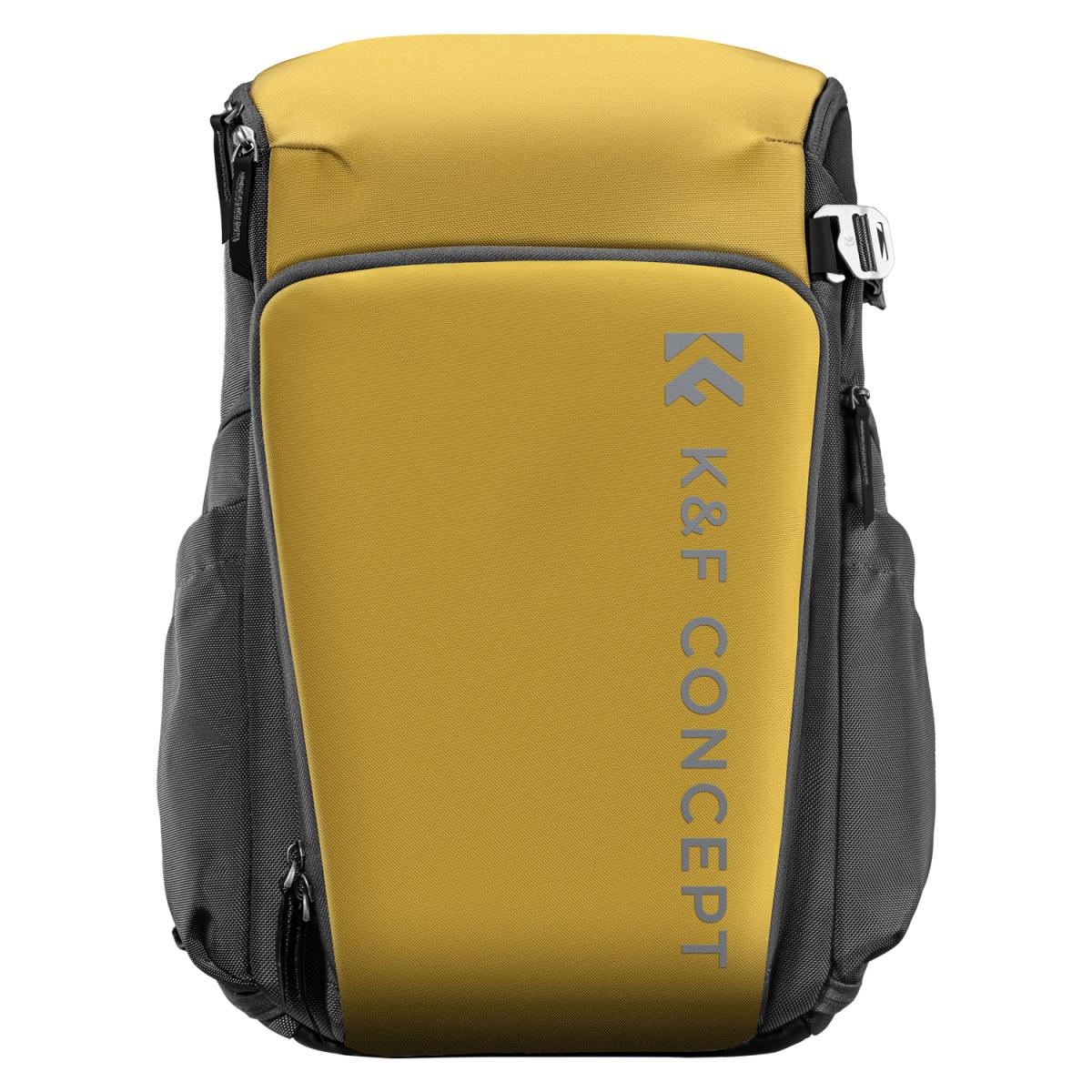 K&F Concept Camera Alpha Backpack Air 25L  with 16" Computer Compartment, Top & Side Access, Internal Support Fibers Bars and Raincover for Videography & Photography (Yellow, Grey, Black) | KF13-128 KF13-128V3 KF13-128V4