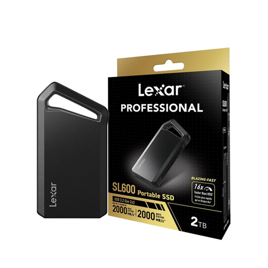 Lexar Professional 2TB SL600 Portable SSD Solid State Drive with Carabiner, USB Type-C 3.2 Gen2 x2 Interface, Bus Powered, Max 2000MB/s Read, 2000MB/s Write Speeds for Windows, Mac OS, Android