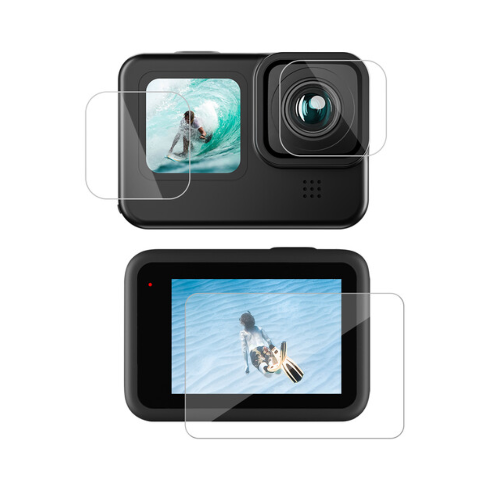 TELESIN GOPRO HERO 12 11 10 9 HD Protective 9H Tempered Glass Kit for Action Camera