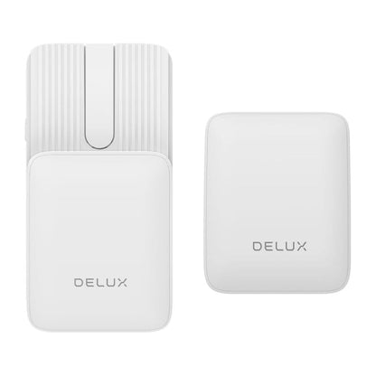 [CLEARANCE] Delux MF10 PRO Bluetooth Wireless Pocket Sliding Optical Mouse and Presenter with Up to 1600 DPI Resolution Sensor, Built-In Red Laser Pointer, and Rechargeable 40 Hour Battery for PC & Laptop Computers and Tablets