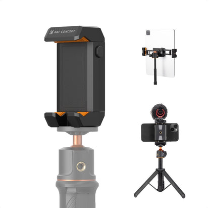 K&F Concept 2 in 1 Smartphone and Tablet Multifunctiol Clip with Retractable Claws, Cold Shoe, 1/4" Threaded Bottom Holes for 2.36" to 8.66" Tab and Phones | KF31-095