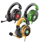 EKSA E900 Pro Virtual 7.1 Surround Sound Gaming Headset LED USB/3.5mm Wired Headphone With Mic Volume Control for Xbox PC Gamer | Black Red, Black Green, Yellow