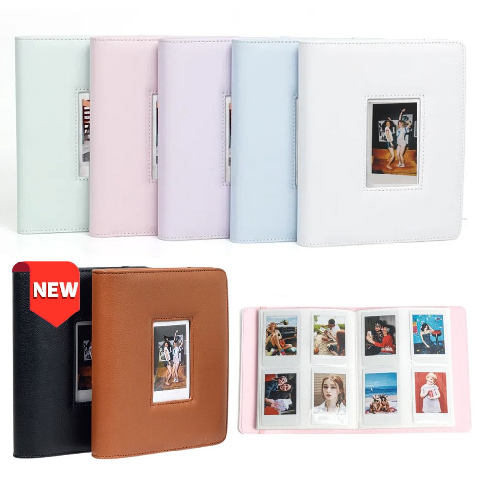 Pikxi 288-Pockets PU Leather Instant Mini Film Photo Album for FUJIFIL ...