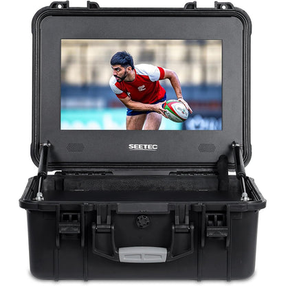 FEELWORLD SEETEC WPC 21.5" / 15.6" IPS 1000nits 4K HDMI SDI Carry-On Director Broadcast Monitor with Portable Waterproof Protective Case & Dual V-Mount Battery Plates