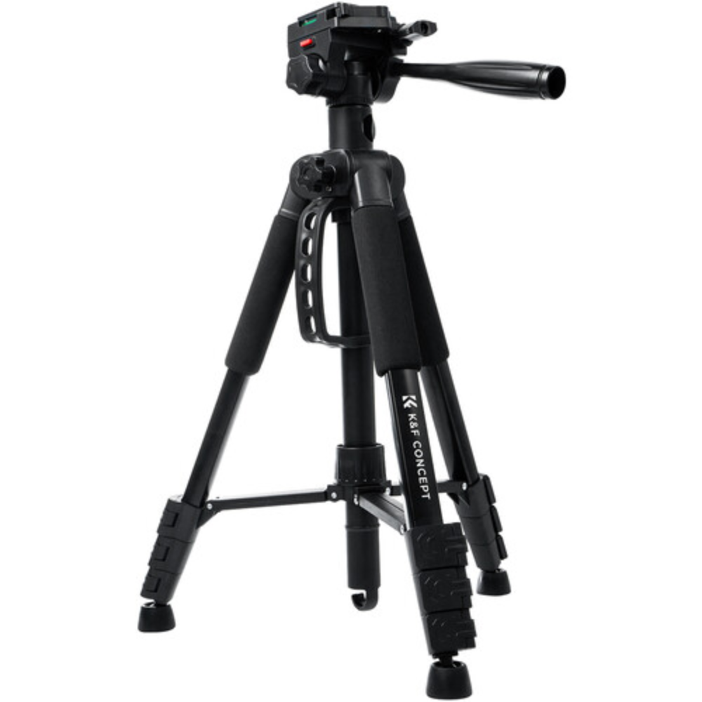 K&F Concept 3-Way Pan/Tilt Head Aluminum Tripod with Tablet/Smartphone Holder & Bluetooth Remote, 360° Ball Head