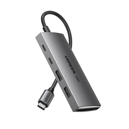 [CLEARANCE] UGREEN 4-Port USB 3.2 Hub Adapter with USB C / A Ports, 10Gbps Transfer Rate & Braided Cable Jacket for MacBook, PC, Desktop Computer, Laptop, Keyboard, Mouse, Card Reader, etc. | 30758