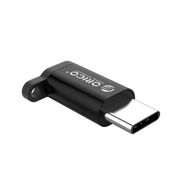 [CLEARANCE] ORICO 2-in-1 Portable Charge and Data Transfer OTG Aluminum Alloy Adapter Micro B to Type C with Anti-Magnetic Anti-Shock Heatproof Waterproof Feature | Black