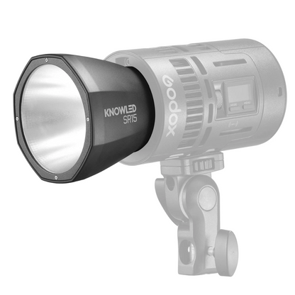 Godox KNOWLED SR15 rrow Beam Reflector for MS60BI and MS60R LED Lights with 15° Beam Angle, 2.8" Size and Silver Interior for Lighting and Studio Equipment