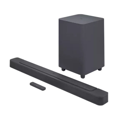 JBL BAR 500 590W 5.1 Channel Soundbar Speaker System with 10" Wireless Subwoofer, Dolby Atmos and MultiBeam Surround Sound, HDMI eARC with 4K Video Pass-Through, and Voice Assistant Speaker Support