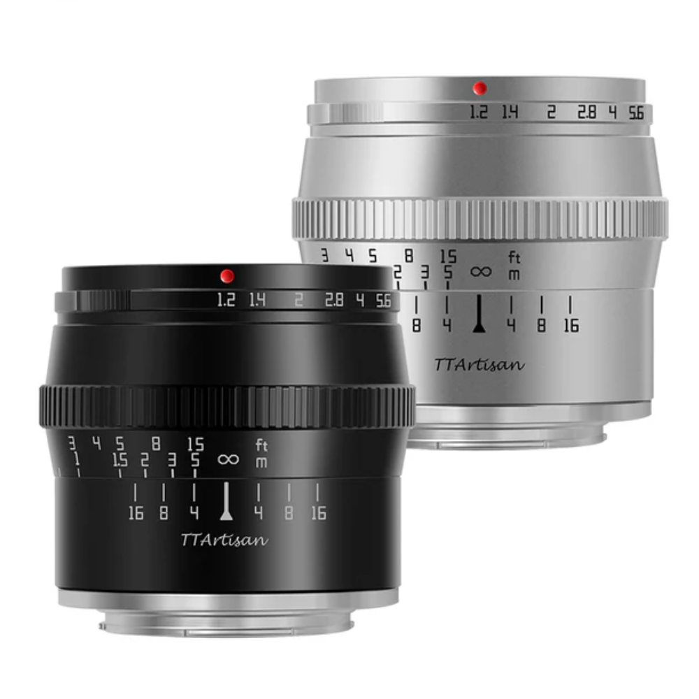 TTArtisan 50mm F/1.2 APS-C Format Sony E Mount Portrait Prime Lens Large Aperture Sonr Optical Design Full Metal Body, MF Manual Focus, 19.2" Focus Distance, Clicked Aperture Ring for Smooth Bokeh & Low Light Photography | Black, Silver