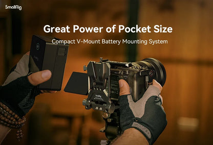 SmallRig Compact V-Mount Battery Mounting Plate System with Arca-Swiss QR Quick Release Plate, 90 Degree Rotating Plate and 15mm Rods with Chest Support for SmallRig VB50 / VB99, Sony Alpha, Canon EOS and Panasonic Lumix Series DSLR / Mirrorless Camera