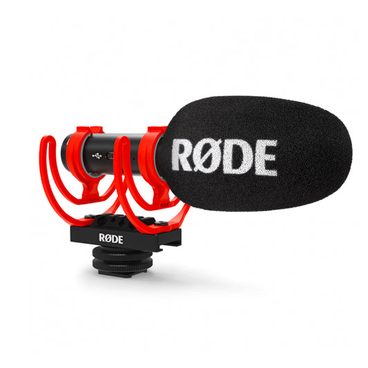 RODE VideoMic GO II Supercardioid Condenser Shotgun Microphone Plug & Play USB Type-C / 3.5mm Outputs for Cameras and Mobile Devices