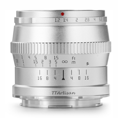 TTArtisan 50mm F/1.2 APS-C Format Leica L Mount Portrait Prime Lens Large Aperture Sonr Optical Design Full Metal Body, MF Manual Focus, 19.2" Focus Distance, Clicked Aperture Ring for Smooth Bokeh & Low Light Photography | Black, Silver