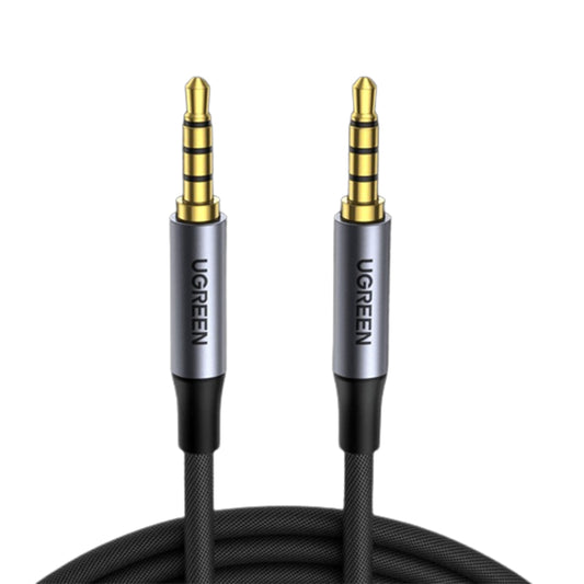 UGREEN 3.5mm 4-Pole TRRS Male to Male AUX Audio Cable Hi-Fi with Gold-Plated Jack Connectors, Nylon Braided Jacket, Multi-Layer Shielding for PC, Phone, Tablet, Speaker, Amplifier, etc. (0.5M, 1M, 1.5M, 2M, 3M, 5M)