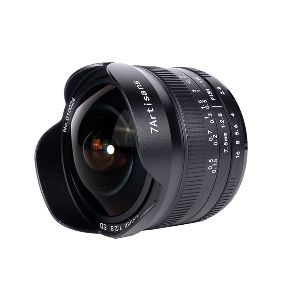 7Artisans 7.5mm F/2.8 Mark II APS-C Format Canon RF Mount Ultra Wide Fisheye Prime Lens MF Manual Focus for Mirrorless Cameras