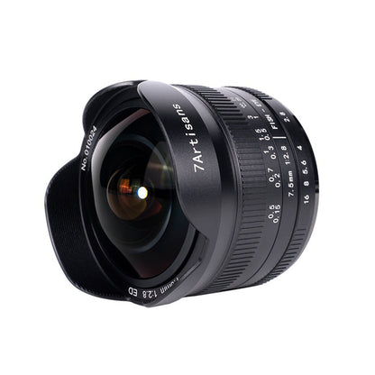 7Artisans 7.5mm F/2.8 Mark II APS-C Format Canon RF Mount Ultra Wide Fisheye Prime Lens MF Manual Focus for Mirrorless Cameras
