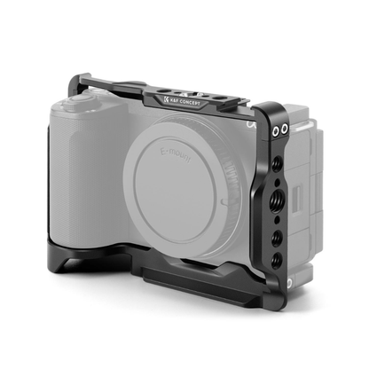 K&F Concept Camera Cage for Select Sony Cameras, CNC Aluminum Alloy, Arca-Style QR Base, Cold Shoe, 1/4"-20 & 3/8"-16 Mounts