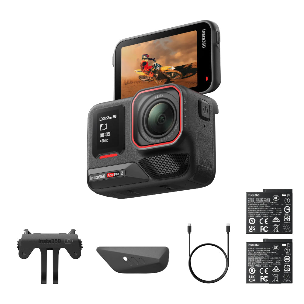 Insta360 Ace Pro 2 / Pro 8K AI-Powered Waterproof Action Camera with Leica Lens, 1/1.3" Sensor, FlowState Stabilization & Horizon Lock, Active HDR,  Gesture & Voice Control, Flip Touchscreen