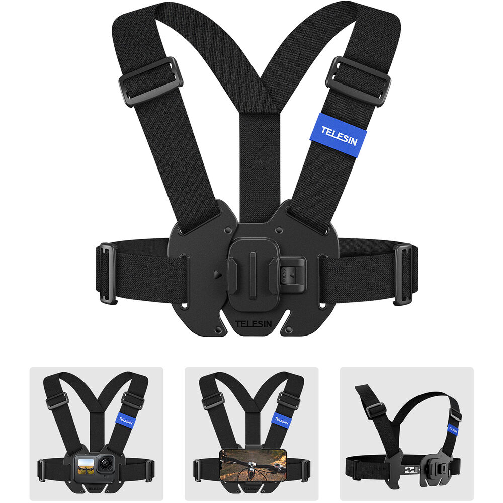TELESIN Vest Chest Strap for Action Cameras with QR Quick Release Buckle