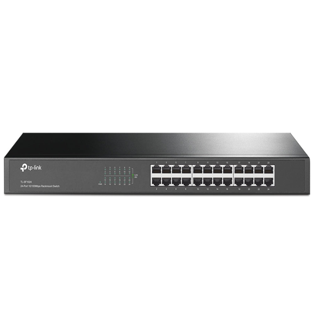 TP-Link 24 Port 10/100Mbps Desktop / Rackmount Switch Fanless Fast Ethernet RJ45 Network Switch Hub with Auto-Negotiation and Auto-MDI/MDIX | TL-SF1024D, TL-SF1024