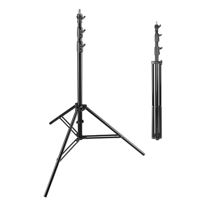 Godox 190F / 210F / 290F / 300F Professional Aluminum Alloy Adjustable Light Stand with Reversible Legs, Lightweight/Heavy-Duty Design, 5/8″ Gold / Silver Plated Spigot, Max 5Kg Load & 2.86 Max Height for  Photography Studio Equipment