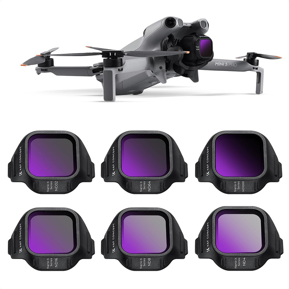 K&F Concept Nano-X Series CPL / UV / ND Lens Filter Kit for DJI Mini 5 PRO Action Camera Drone