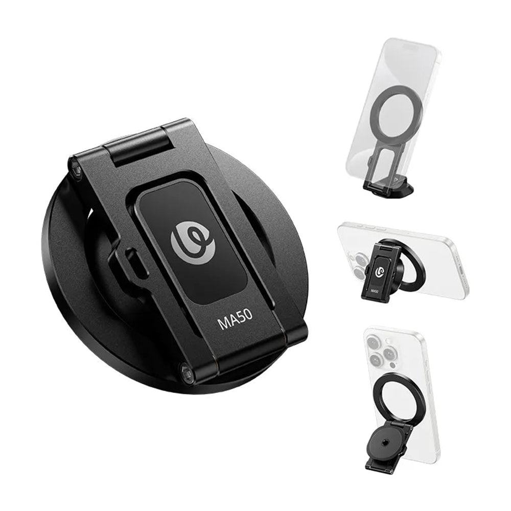 Ulanzi MA50 Uka Magnetic Phone Holder MagSafe Ultra-Slim 12mm Pocket Mount with 16N Magnet, 180 Degree Multi-Angle Pivot & 1/4" Screw Base, UKA Ecosystem Compatible - Back Strap Mount Lanyard Attachment | MA039
