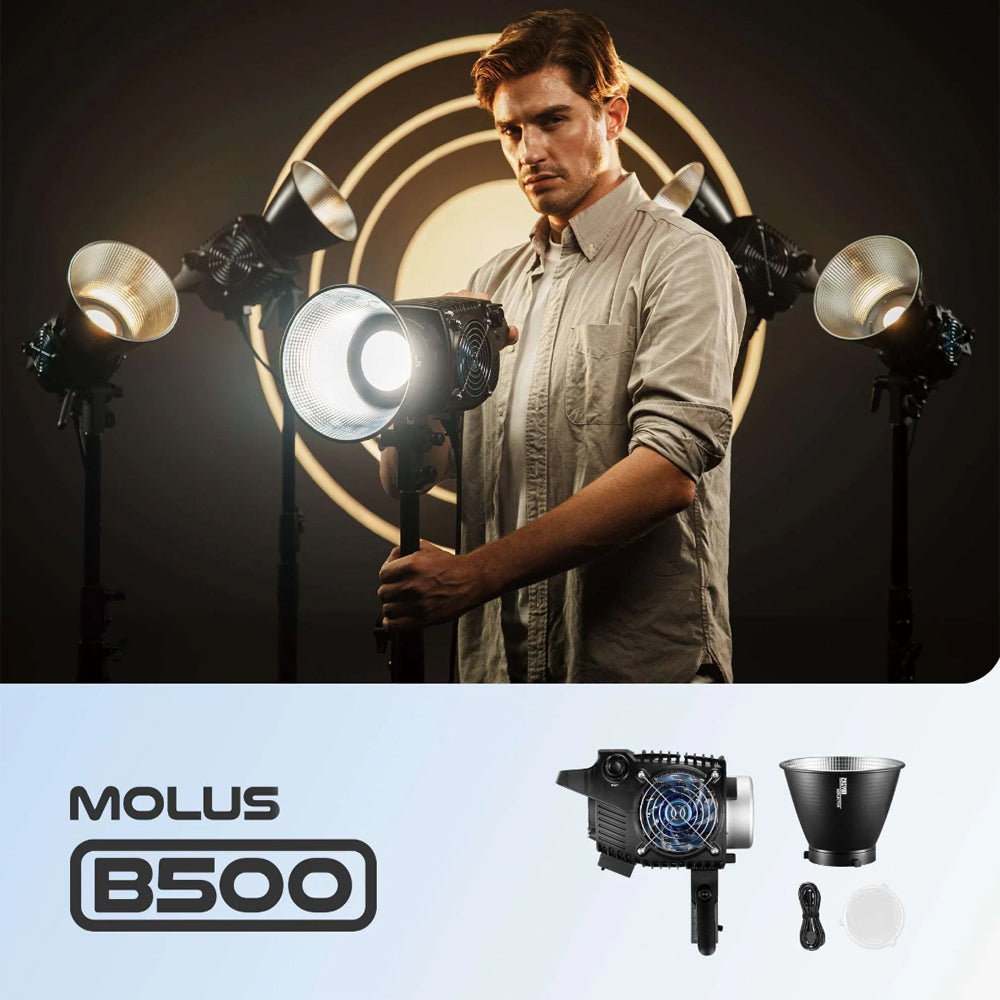 Zhiyun MOLUS B100 / B200 / B300 / B500 Bi-Color COB LED Monolight Bowens Mount with 2700-6500K CCT Color Temperature, Bluetooth and ZY Vega Mobile App Support for Lighting and Studio Equipment