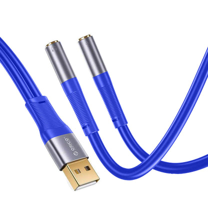[CLEARANCE] ORICO USB A Male to Dual Female 3.5mm AUX Audio Adapter Cable 0.2 Meters for Headphone Earphone Headset Computer PC Laptop | AXA2